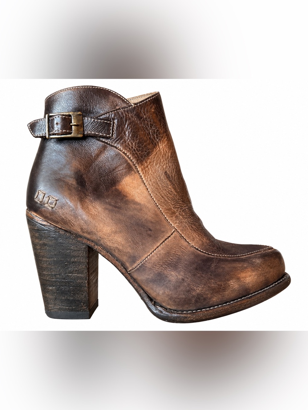 BED|STÜ Isla Leather Heeled Ankle Booties Brown Size 6 BNWT